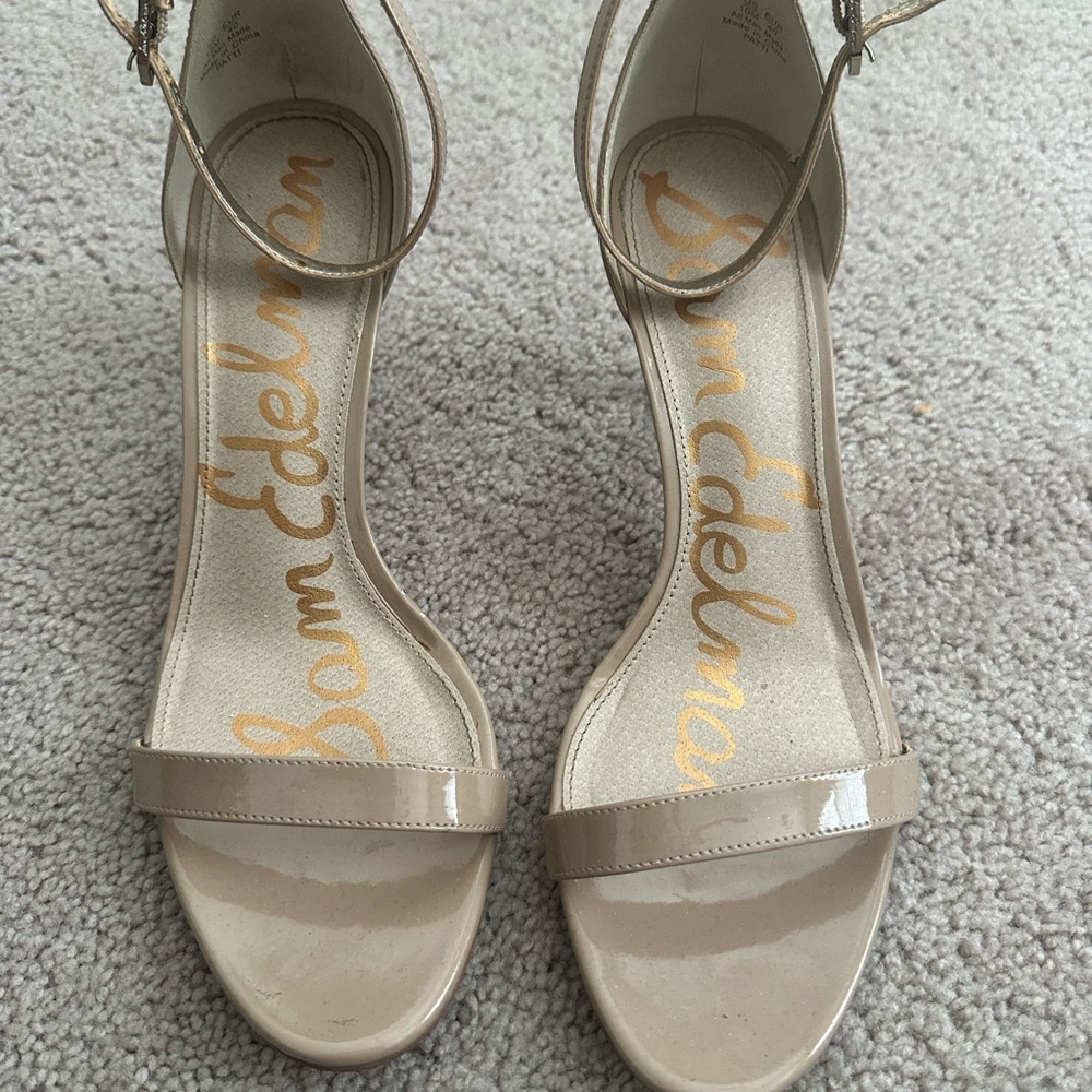 Sam Edelman Patti Ankle Strap Nude Sandal Heel